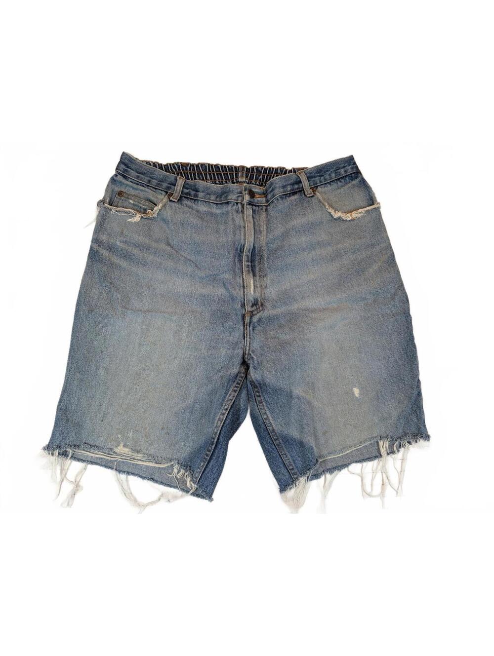 Duke Haband Denim Cutoff Jean Shorts Jorts Distressed Frayed Hem Mens 38x9 Waist